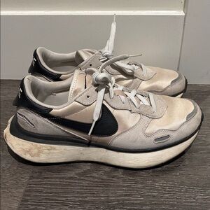 Nike Cream and Black Athletic Shoes